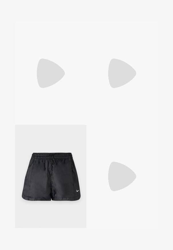 Nike naisten jalkapallopaita, sininen punaisilla ja violetilla pikselimäisillä kuvioilla, lyhyet hihat, V-pääntie, valkoinen kaulus, etuosassa logo ja vaakuna.; Mustat urheilu-shortsit, jotka on valmistettu kevyestä ja sileästä kankaasta. Ominaisuuksiin kuuluu elastinen vyötärö, nauhakuja ja pieni valkoinen logo oikeassa alareunassa.; Musta Nike-kengät, joissa on teksturoidut päälliset, kiiltävät yksityiskohdat ja pyöreät nauhat. Ne on yhdistetty valkoisiin ribbipolkimiin vaaleansinisellä pinnalla.; Beige laukku, joka on valmistettu pehmeästä materiaalista, ja siinä on rento muotoilu, ommeltu yksityiskohtia ja kaksi olkahihnaa. Sopii päivittäiseen käyttöön.