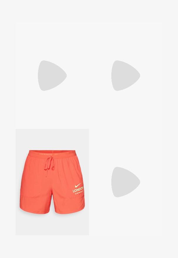 Tricou sport Nike cu mânecă scurtă, având blocuri de culoare orizontale în nuanțe de violet, lavandă, roz deschis și alb, și cu logo-ul NikeCourt pe piept.; Pantaloni scurți de alergare Nike, culoare coral strălucitor, material ușor, talie elastică cu șnur, cu inscripția „LONDRA” și distanța maraton imprimată.; Pantofii sport negri cu partea superioară din plasă, accente argintii, talpă căptușită și închidere cu șireturi. Prezintă vârf rotunjit și profil texturat.; Geantă de voiaj neagră dintr-un material neted, cu compartimente cu fermoar dublu, mânere căptușite și un mare logo alb Nike pe față.
