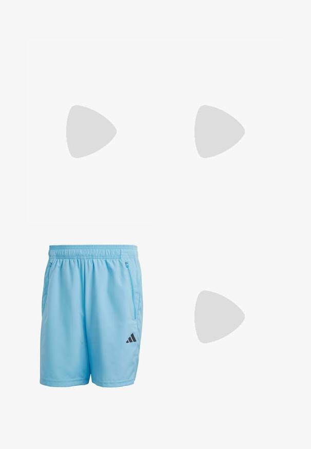 Lime vihreä lyhythihainen urheilu paita, joka on valmistettu kevyestä ja hengittävästä kankaasta. Paidassa on pieni valkoinen logo vasemmassa rinnassa.; Vaaleansiniset urheilushortsit, jotka on valmistettu sileästä kankaasta. Shortsien reunassa on joustava vyötärö ja sivuilla vetoketjulliset taskut, sekä musta logoväri.; Kevyet urheilukengät, joissa on kermaisen värinen verkkopinta, harmaat raidat, vihreä yksityiskohta ja texturoitu sininen kantapää. Mustat nauhat.; Sunglasses wraparound yang berwarna biru dengan desain sporty, terletak di atas kotak hitam bertekstur yang menampilkan aksen logo metalik.