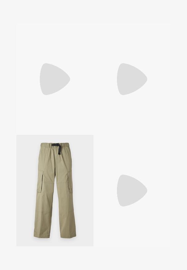 T-shirt de algodão verde-lima com um gráfico de um pássaro e um sorvete rosa, com um decote redondo simples e mangas curtas.; Calças cargo de oliva claras com cintura elástica e cinto, apresentando dois bolsos laterais e uma textura suave, projetadas para conforto e funcionalidade.; Tenis Nike Air Force 1 pretos com parte superior em couro liso, detalhe do logo branco, bico perfurado e sola em borracha texturizada.; Óculos de sol retangulares pretos com lentes escuras. Armação de plástico espesso com um acabamento suave, apresentando uma marcação discreta na lateral.