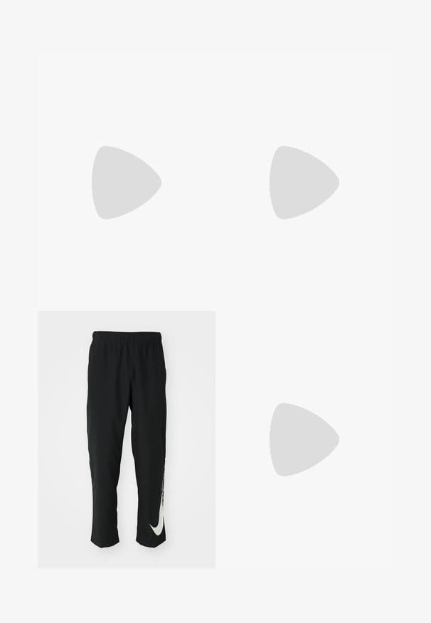 Camisola de ciclismo preta de mangas curtas, com fecho completo e uma faixa branca no braço esquerdo. Textura de tecido suave, design ajustado.; Calças atléticas pretas com cintura elástica, design afunilado, apresentando um grande logótipo branco da Nike na perna esquerda. Tecido macio e leve.; Nike Performance METCON 10 - Sapatilha de treino - black/white/anthracite; Óculos de sol pretos elegantes com lentes espelhadas azuis, armação quadrada e detalhe azul na haste. Fabricados em material plástico leve.