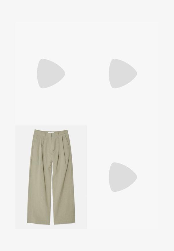 The Kooples Débardeur - black; Pantalons larges en tissu vert olive clair, avec des plis sur le devant, une taille plate et des poches latérales. Texture lisse, design minimal.; By Malene Birger KLEVA - Sandales à plateforme - black; Boucles d'oreilles en or rose en forme de créoles avec deux formes circulaires entrelacées, finition lisse et fermoir à clou pour un port sûr.