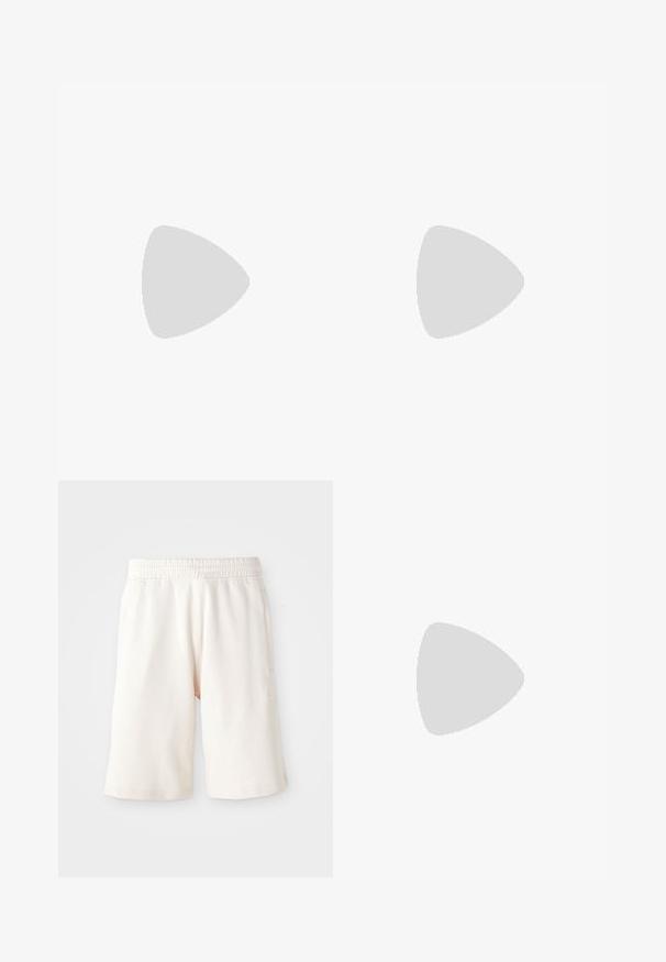 PULL&BEAR JOIN LIFE - T-shirt basic - pink; Shorts in cotone beige chiaro con vita elastica, taglio fino al ginocchio e dettaglio logo discreto sulla gamba sinistra. Texture liscia.; Scarpe da ginnastica rosa con strisce e dettagli neri. Presentano una tomaia texturizzata, punta rotonda e suola in gomma. Sistema di allacciatura con linguetta imbottita.; Occhiali da sole bianchi oversize con lenti grigie, caratterizzati da una forma rettangolare, montature spesse e una texture in plastica liscia.