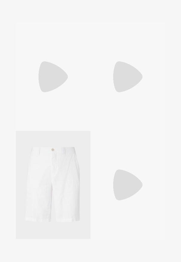 120% Lino SHORT SLEEVES - Pólóing - black solid; Fehér len sort, gombos záródással, laza szabással, egyenes vonalakkal, látható minták vagy díszítések nélkül. Sima textúra.; Beige sportcipők textúrált felsőrésszel, fehér talpakkal és varrott részletekkel, bézs nadrággal párosítva, szürke felületen bemutatva.; Beige vászon táska sötét bőr részletekkel, dupla fogantyúval és levehető vállpánttal; dombornyomott logó a fronton.