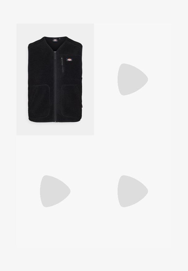 Dickies MOUNT HOPE VEST - Veste - black; Jaunietis ar pītām matēm, kas valkā gaiši pelēku Nike T-kreklu un melnas Nike šortus uz vienkārša balta fona.; Bežīgas cargo bikses izgatavotas no viegla kokvilnas materiāla. Tām ir elastīgas aproces, vairākas sānu kabatas un pogu aizdare.; Baltas ādas sporta apavi ar perforācijām, apaļu purngali, plakanu zoli un biezām šņorēm, ar redzamu swoosh logo un vārdu "AIR" uz papēža.