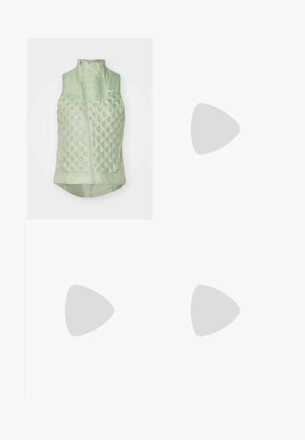 Nike Performance AEROLOFT VEST - Chaleco - jade horizon; Camiseta de running sin mangas en color negro, fabricada con material ligero y con cuello redondo; cuenta con un logo sutil y aberturas laterales para mayor transpirabilidad.; Pantalones deportivos Nike en gris oscuro, con un diseño de pierna tapered, cinturilla elástica y detalles de acento cerca de los puños.; Zapatilla de running Nike negra con parte superior de malla transpirable, logo Swoosh blanco, detalles texturizados y una entresuela ZoomX de color crema.