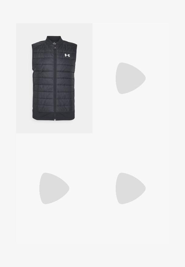 Under Armour LAUNCH INSULATED - Vest - black/; Under Armour HEATGEAR - Sports T-shirts - black/white; Under Armour CHALLENGER - Træningsbukser - black; Nike Performance AIR ZM PEGASUS 41 GTX - Løbesko trail - black, white