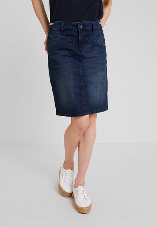 SKIRT BASIC - Bleistiftrock - dark blue denim