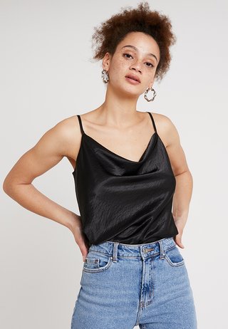 COWL NECK CAMI - Débardeur - black