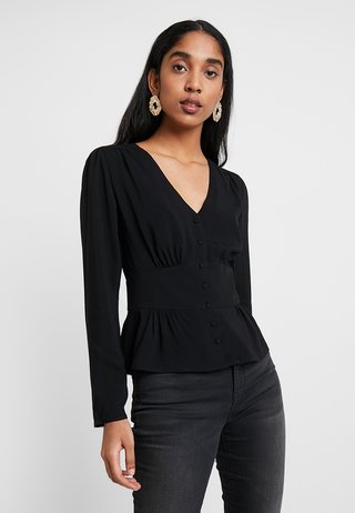 BUTTON THROUGH - Bluse - black