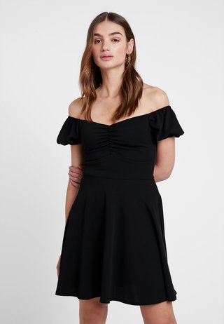 GO RUCHED FRONT MILKMAID - Jerseykleid - black