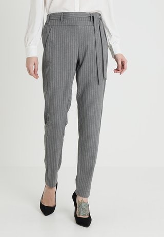 PALE BELT PANTS - Stoffhose - grey melange/pale mauve