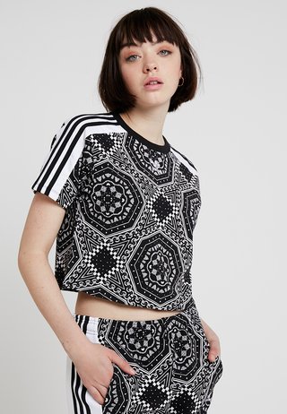 CROP TEE - T-Shirt print - black