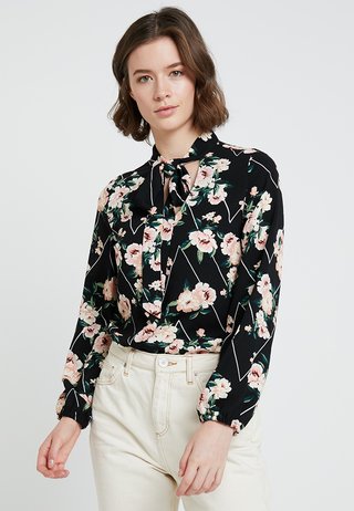 TIE NECK TOP - Bluse - floral