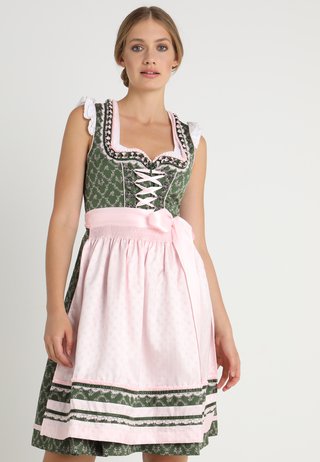 MAGRIT - Dirndl - grün/rosa