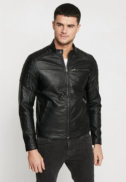 Jack & Jones - JJEROCKY JACKET - Imitatieleren jas - black