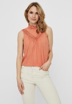Vero Moda - OBERTEIL ÄRMELOSES - Camicetta - carnelian