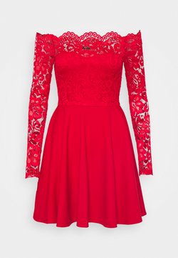 Nly by Nelly - OFF SHOULDER SKATER - Vestito di maglina - red