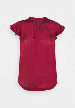 Banana Republic - FLUTTER SLEEVE TIE NECK SOLIDS - T-Shirt basic - wild berry