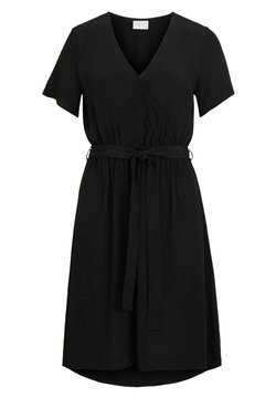 Vila - WICKELKLEID KURZÄRMELIGES - Korte jurk - black