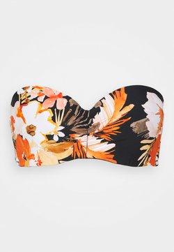 Seafolly - BORA BORA FLORA BUSTIER BANDEAU - Bikini pezzo sopra - black
