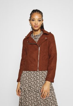 JDY - Imitatieleren jas - cherry mahogany