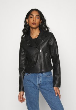 ONLY - ONLENYA BIKER - Imitatieleren jas - black