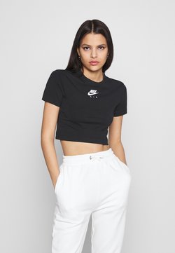 Nike Sportswear - AIR CROP - T-Shirt print - black/white