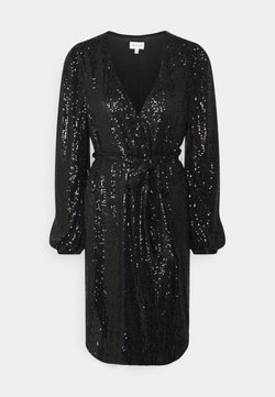 Milly - SIENA MINI SEQUINS WRAP DRESS - Vestito elegante - black
