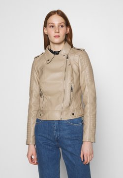 Vero Moda - VMKERRIULTRA SHORT JACKET - Imitatieleren jas - light brown