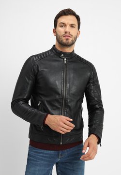 Selected Homme - RACER - Leren jas - black