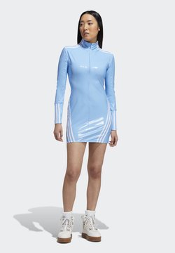 adidas Originals - IVY PARK 1/2 ZIP LATEX DRESS - Freizeitkleid - light blue/white