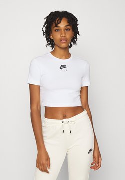 Nike Sportswear - AIR CROP - T-Shirt print - white/black