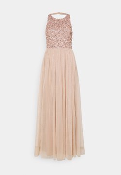 Maya Deluxe - CUT OUT BACK DELICATE SEQUIN MAXI DRESS - Abito da sera - taupe blush