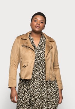 ONLY Carmakoma - CARSHERRY BONDED - Imitatieleren jas - toasted coconut