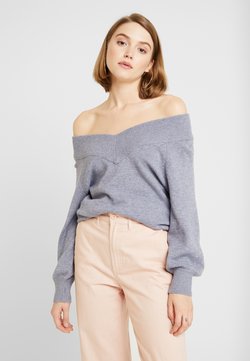 New Look Shirred Bardot Camicetta con Collo a Barca Donna New Look Shirred Bardot Camicetta con Collo a Barca Donna