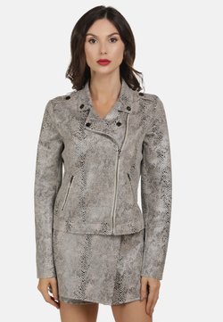 faina - MIT SCHLANGENPRINT - Imitatieleren jas - grey