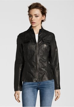 KRISS - FLOWER - Leren jas - black