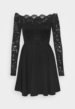 Nly by Nelly - OFF SHOULDER SKATER - Vestito di maglina - black