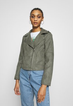JDY - JDYPEACH BIKER - Imitatieleren jas - castor gray