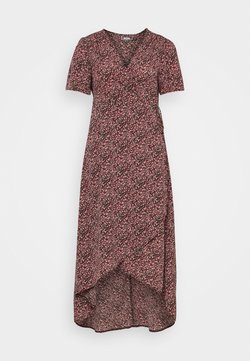 Missguided Plus - PLUS WRAP MIDAXI DRESS FLORAL - Korte jurk - black