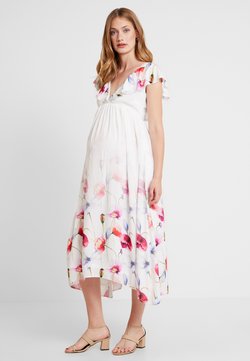 True Violet Maternity - TRUE HI LOW MIDAXI DRESS WITH FRILLS - Maxi-jurk - ombre cream