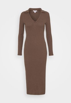 Topshop - COLLARED COSEY MIDI - Maxikleid - chocolate