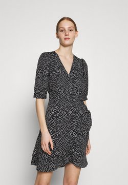 ONLY - ONLSWEETHEART WRAP FRILL DRESS - Korte jurk - black