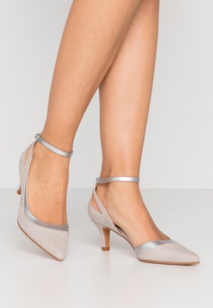 light grey kitten heel shoes