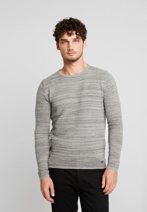 Strikket klær Solid på nett hos Zalando.no Solid JOEY O-NECK POCKET - Strikkegenser - navy mela