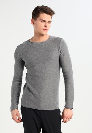 Strikket klær Solid på nett hos Zalando.no Solid JOEY O-NECK POCKET - Strikkegenser - navy mela