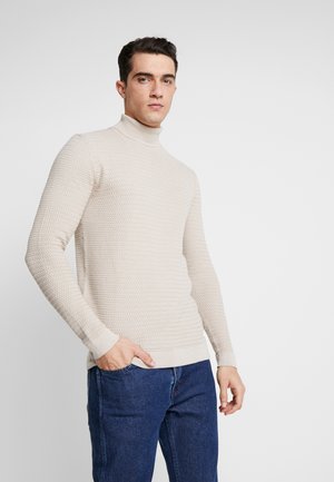 Strikket klær Solid på nett hos Zalando.no Solid JOEY O-NECK POCKET - Strikkegenser - navy mela